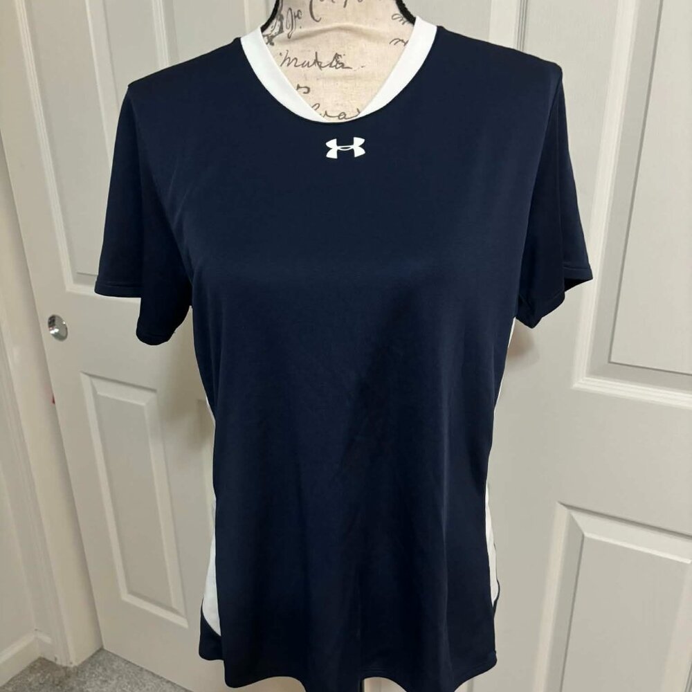Women's Semi-Fitted Heat Gear Navy Blue with White Accents